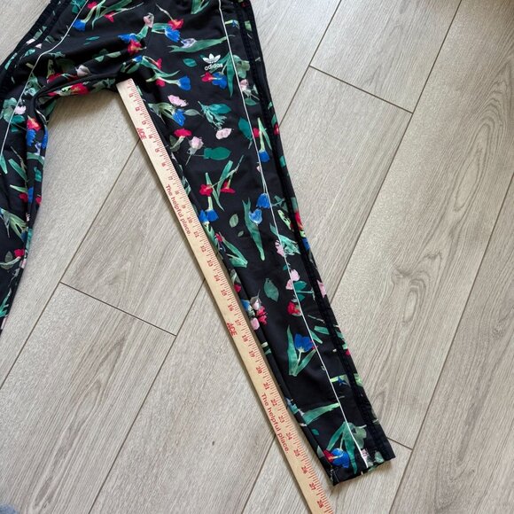 Adidas Originals Floral Print Athletic Leggings Women's Activewear Multicolor - Picture 9 of 10